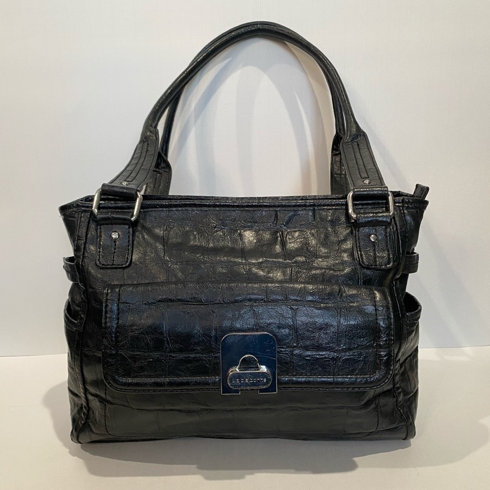 Liz Claiborne Black Faux Leather Handbag
